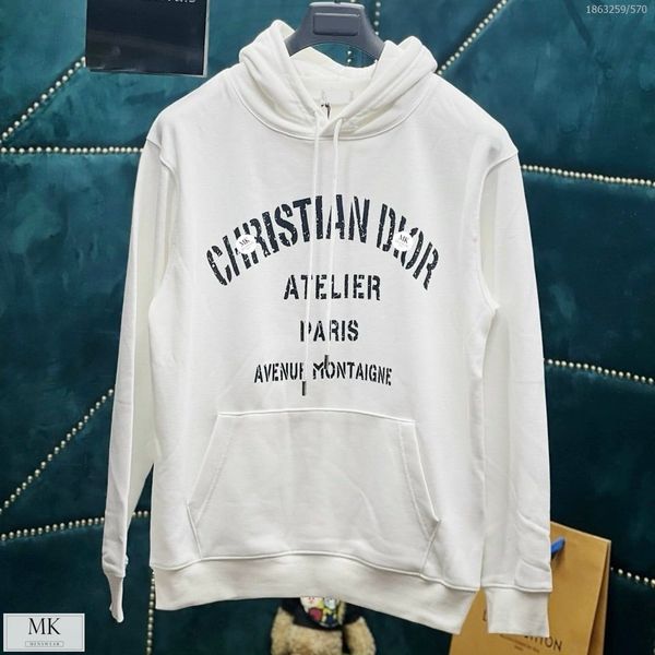  [ẢNH THẬT] Áo Hoodie Nỉ Nam Nữ Màu Trắng Phối Chữ Đen 