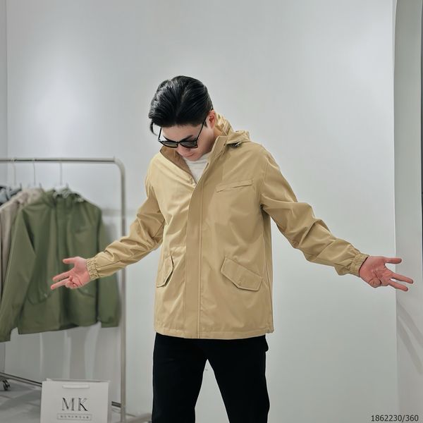  [ẢNH THẬT] Áo Khoác Gió Nam Nữ Trơn Loại 2 Lớp, Chống Nước, Chống Gió, Nhỏ Gọn, 5 Màu Đen/Ghi/Be/Nâu/Rêu 