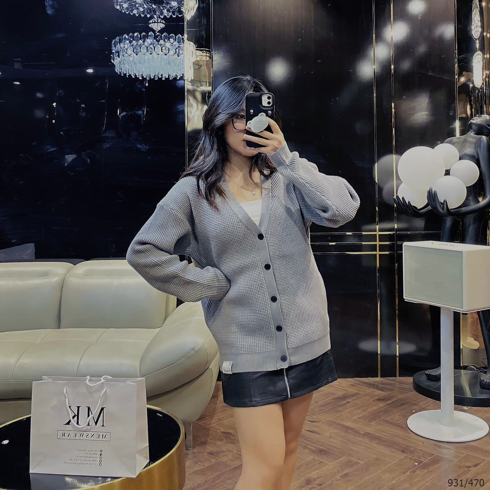  [ẢNH THẬT] Áo Khoác Cardigan Nam Nữ Đen/Ghi/Be/Xanh Đậm 931 