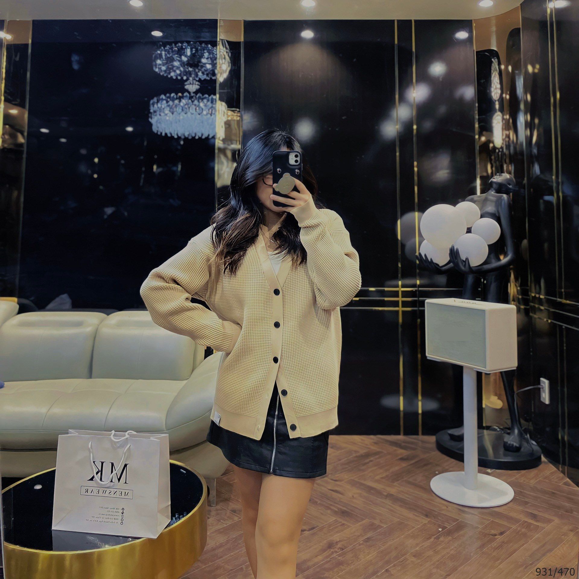  [ẢNH THẬT] Áo Khoác Cardigan Nam Nữ Đen/Ghi/Be/Xanh Đậm 931 