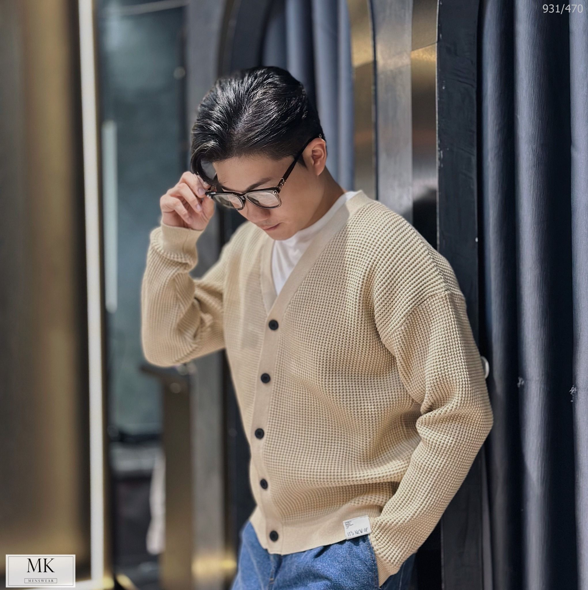  [ẢNH THẬT] Áo Khoác Cardigan Nam Nữ Đen/Ghi/Be/Xanh Đậm 931 