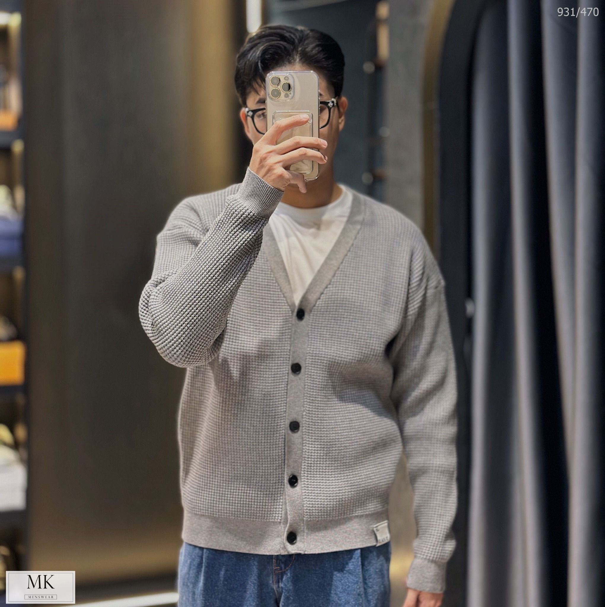  [ẢNH THẬT] Áo Khoác Cardigan Nam Nữ Đen/Ghi/Be/Xanh Đậm 931 