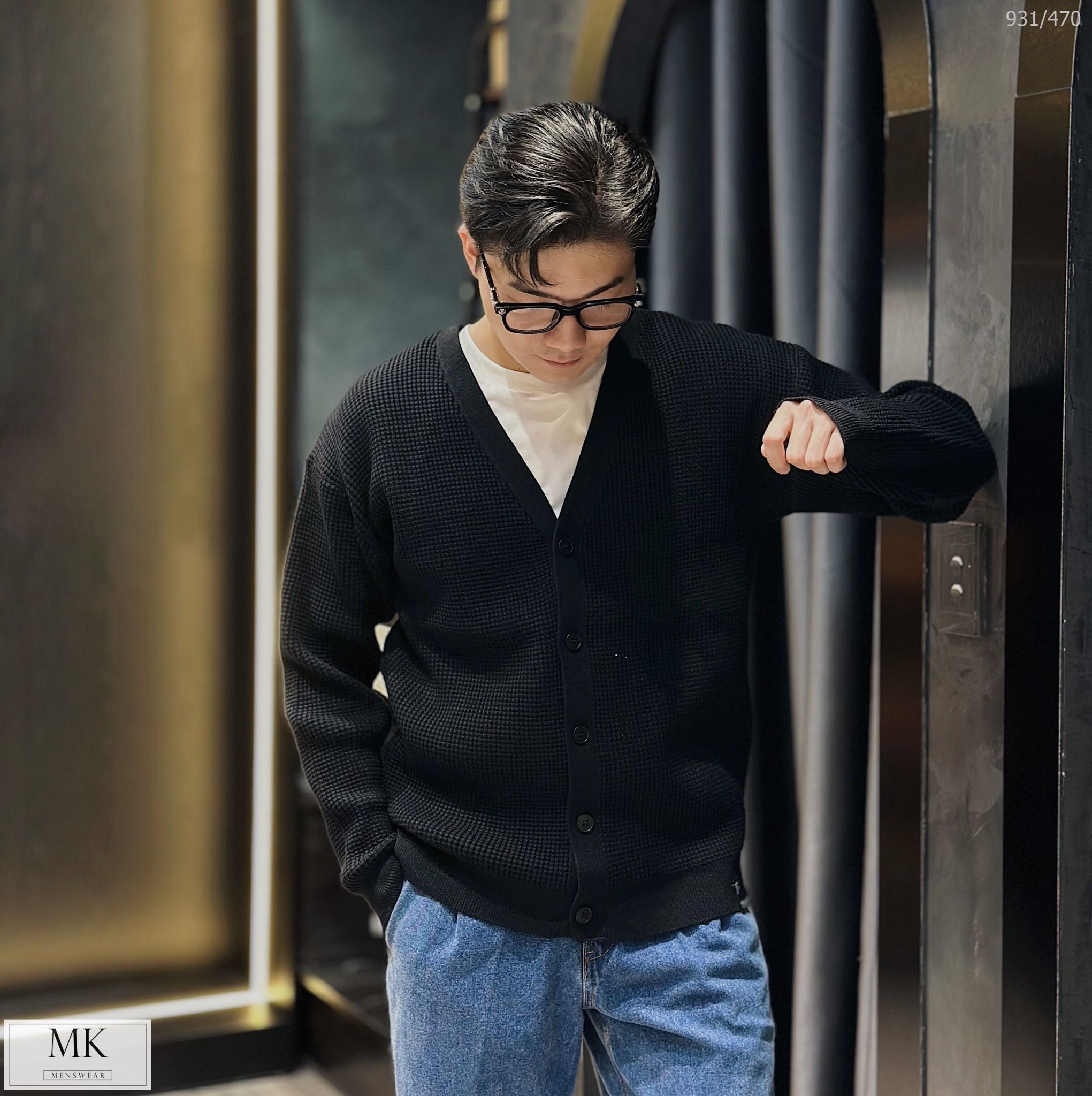  [ẢNH THẬT] Áo Khoác Cardigan Nam Nữ Đen/Ghi/Be/Xanh Đậm 931 