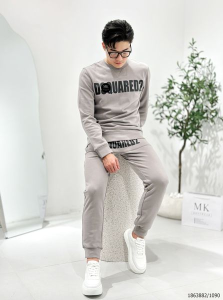  [ẢNH THẬT] Bộ Thể Thao Nỉ Nam Áo Cổ Tròn Duy Nhất Màu Xám Chữ Đen 