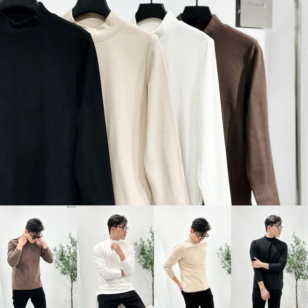  [ẢNH THẬT] Áo Giữ Nhiệt Nam Nữ 4 Màu Đen/Trắng/Be/Nâu B6617 