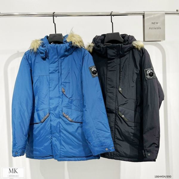  [ẢNH THẬT] Áo Khoác Parka Nam Nữ Có Mũ Đen/Xanh Trần Bông Dòng Đại Hàn Siêu Ấm 