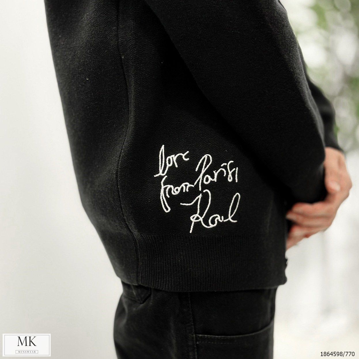  [ẢNH THẬT] Áo Khoác Cardigan Len Nam Nữ Cao Cấp Duy Nhất Đen Hoạ Tiết Hoạt Hình 