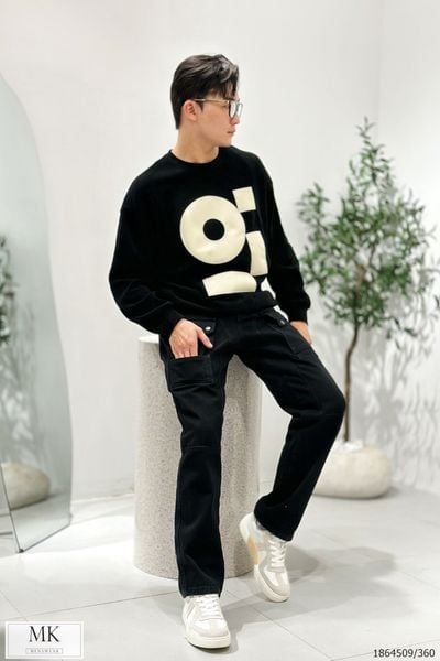  [ẢNH THẬT] Quần Jean Nam Trơn Dáng Suông KAF Túi Hộp 2 Màu Đen/Xanh Bạc 