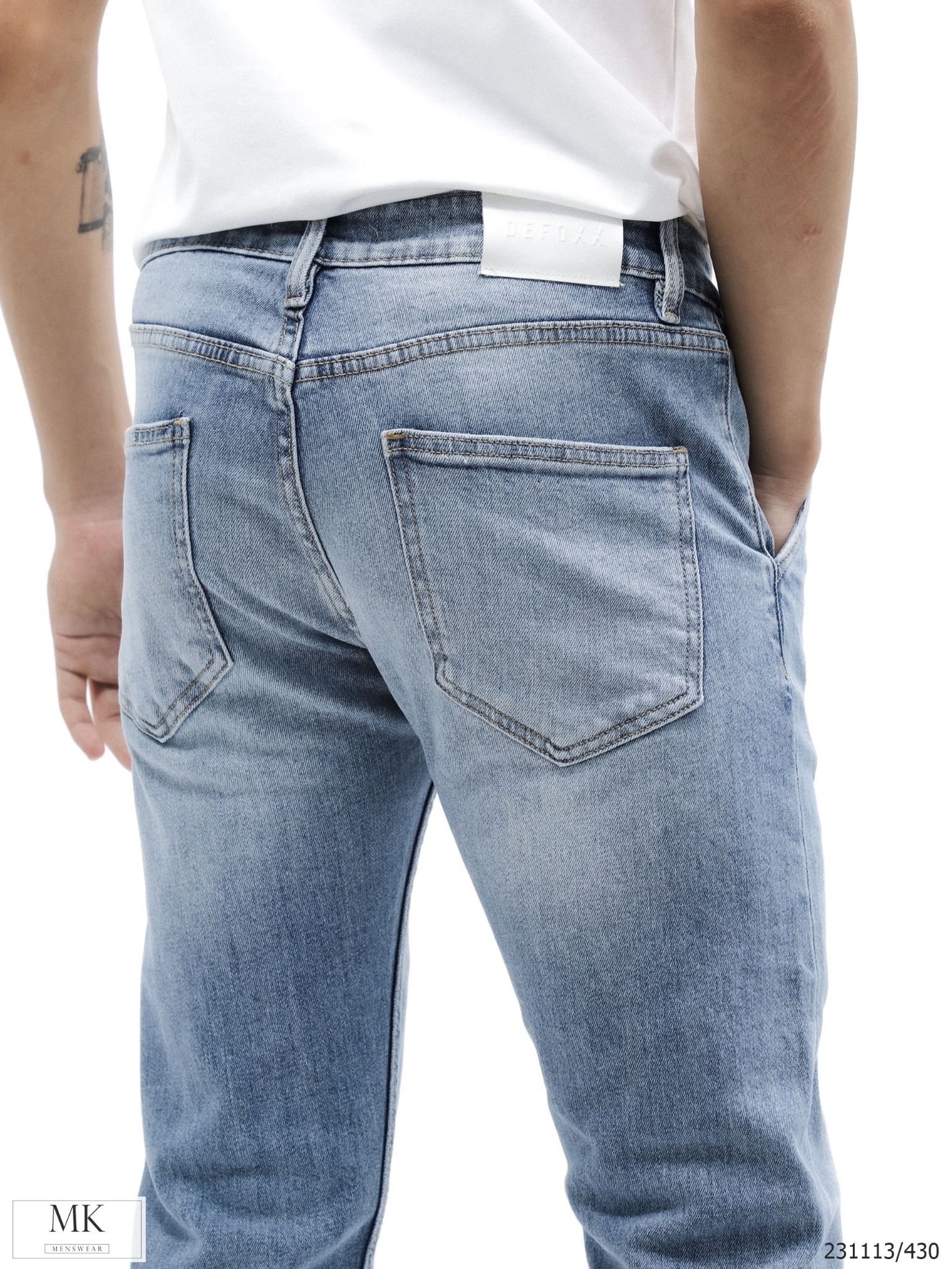  [ẢNH THẬT] Quần Jean Nam Defoxx  231113 Xanh Nhạt Trơn 