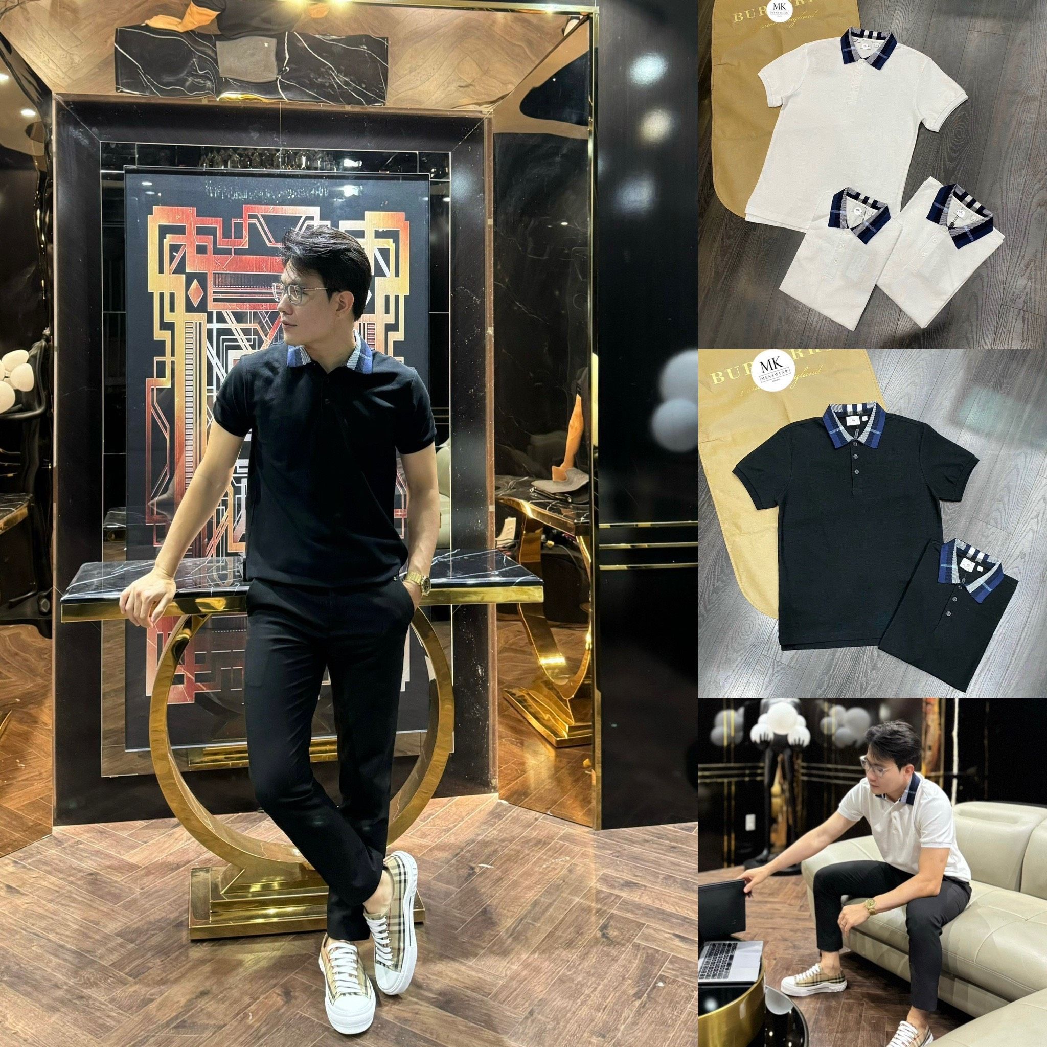  [ẢNH THẬT] Áo Polo Ngắn Tay Nam Nữ Cải Cổ Xanh 23 