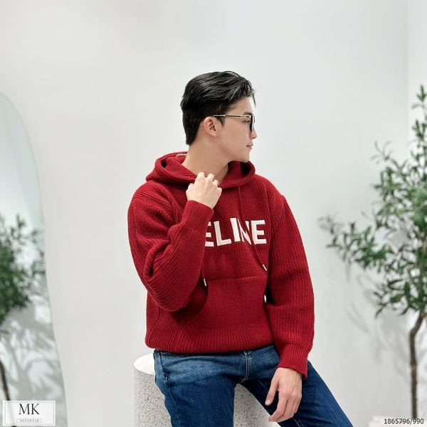  [ẢNH THẬT] Áo Hoodie Len Cao Cấp Nam Nữ Màu Đỏ Chữ Trắng 