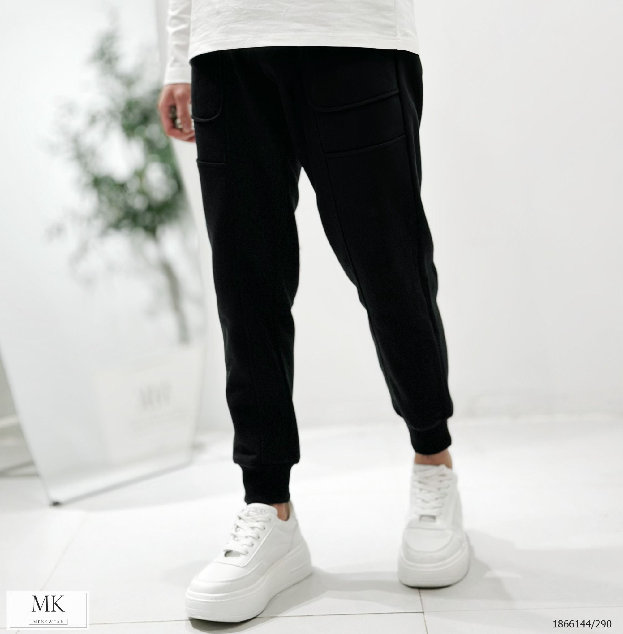  [ẢNH THẬT] Quần Jogger Nỉ KAF Túi 2 Màu Đen/Lông Chuột 