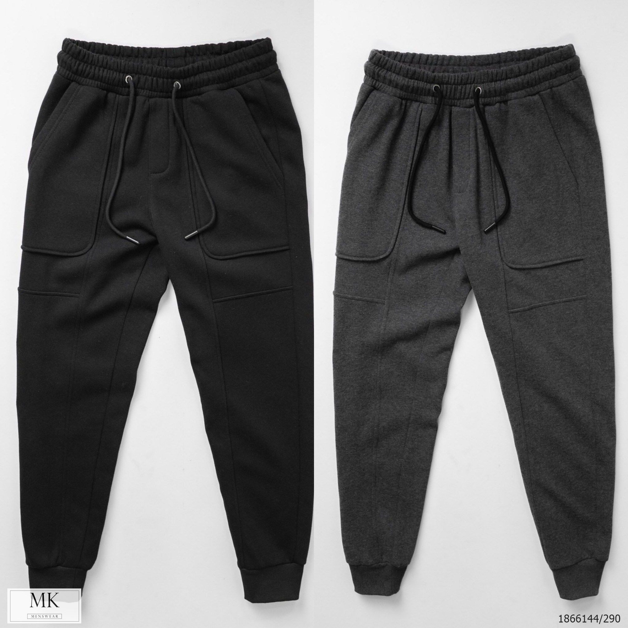  [ẢNH THẬT] Quần Jogger Nỉ KAF Túi 2 Màu Đen/Lông Chuột 