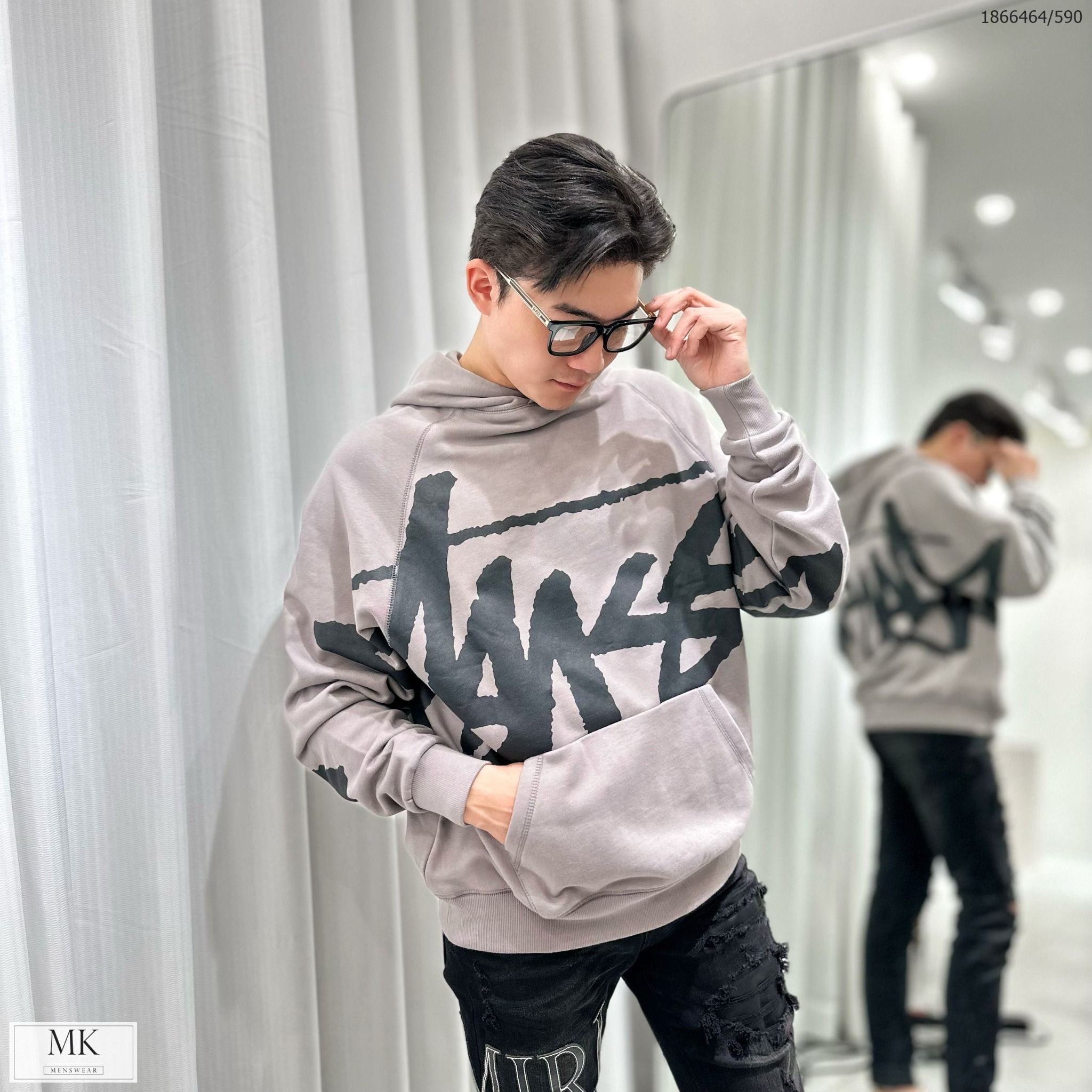  [ẢNH THẬT] Áo Hoodie Nỉ Nam Nữ 2 Màu Đen/Xám Chữ Stusy 