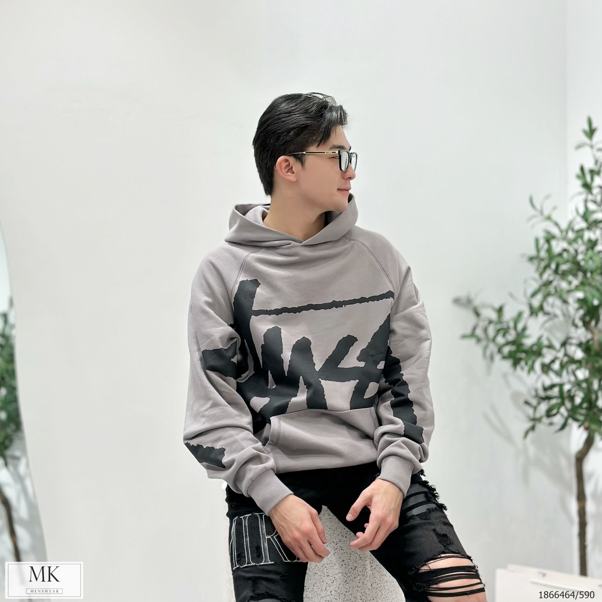  [ẢNH THẬT] Áo Hoodie Nỉ Nam Nữ 2 Màu Đen/Xám Chữ Stusy 