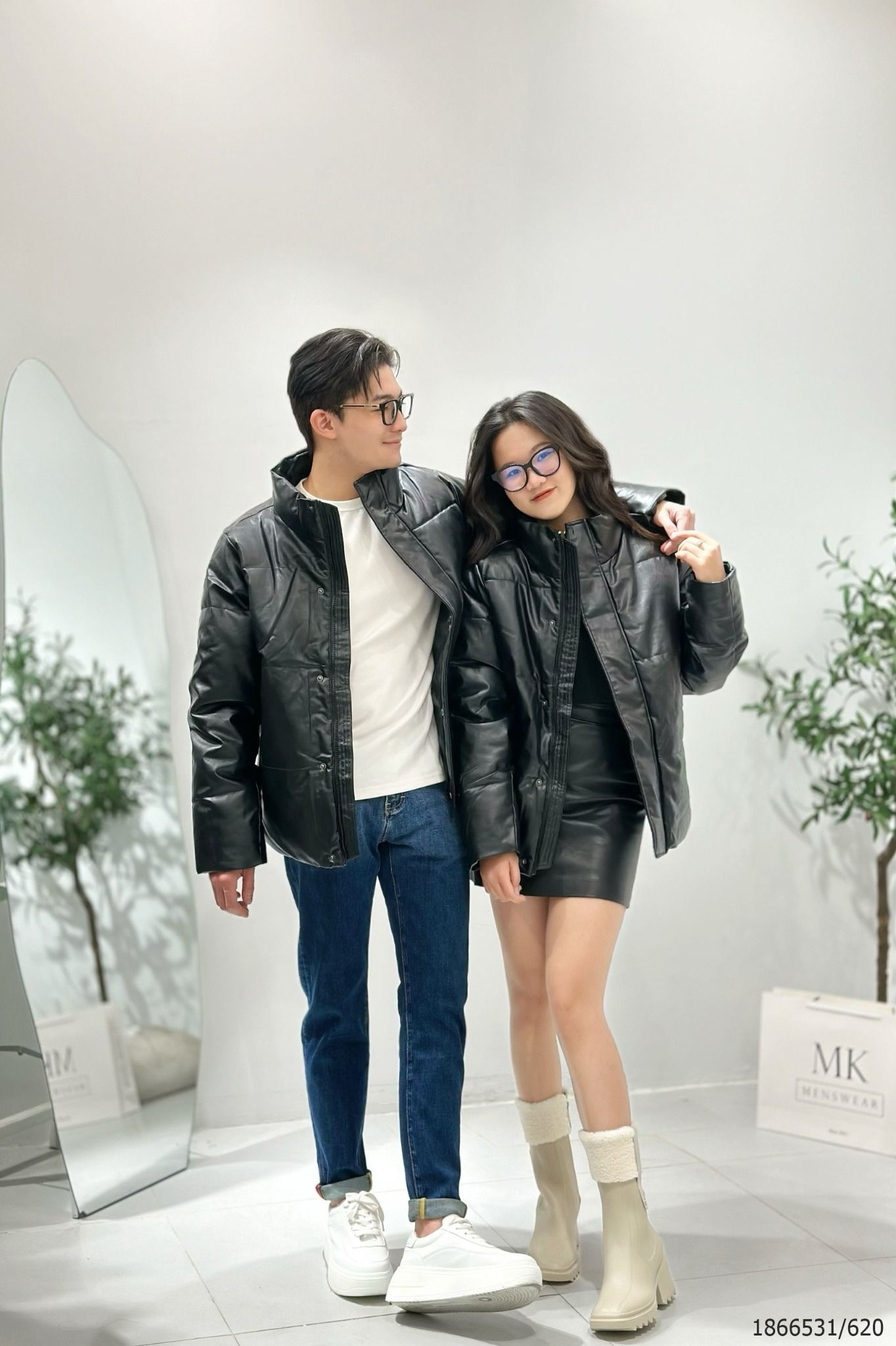  [ẢNH THẬT] Áo Khoác Phao Da Nam Nữ Dáng Ngắn KAF 23 