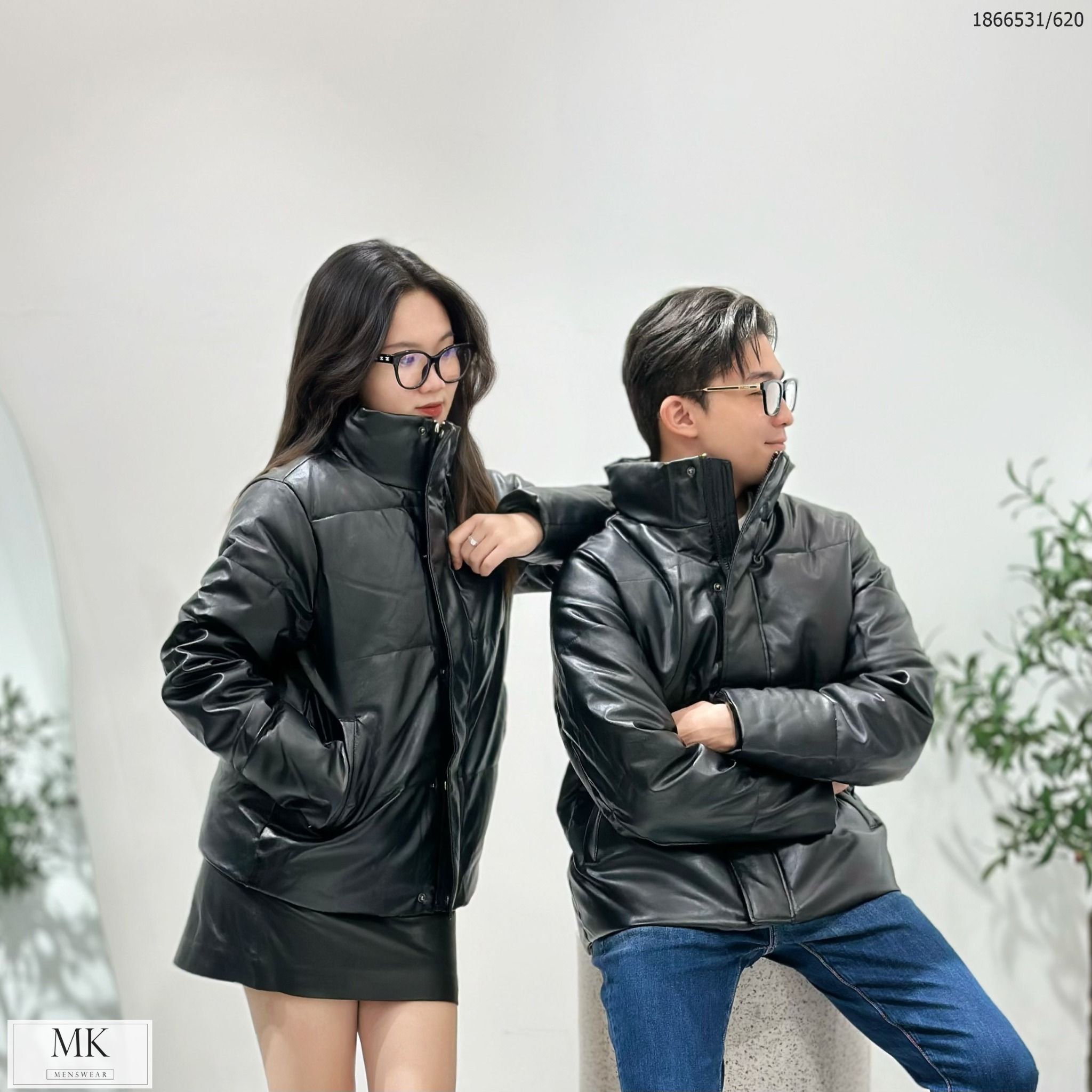  [ẢNH THẬT] Áo Khoác Phao Da Nam Nữ Dáng Ngắn KAF 23 