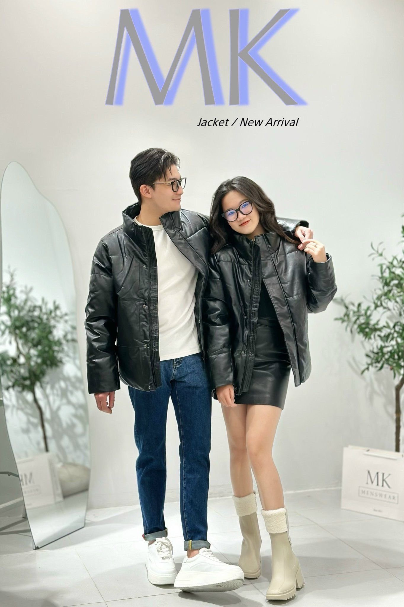  [ẢNH THẬT] Áo Khoác Phao Da Nam Nữ Dáng Ngắn KAF 23 