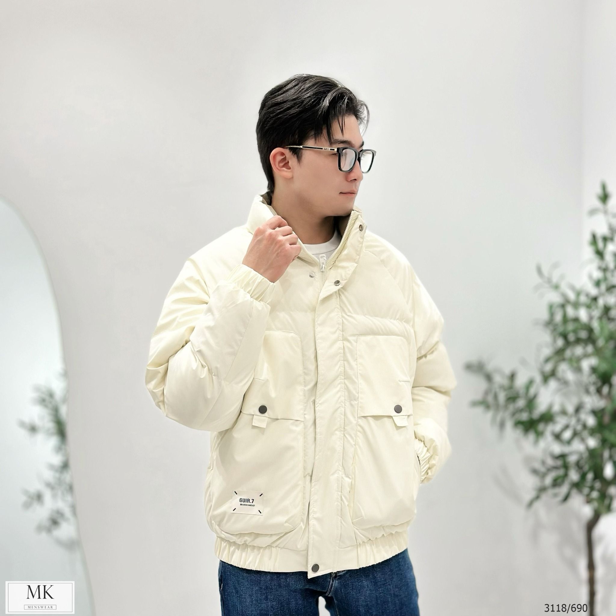  [ẢNH THẬT] Áo Khoác Phao Nam Nữ 2 Màu Đen/Be Trần Bông Siêu Ấm 3118 