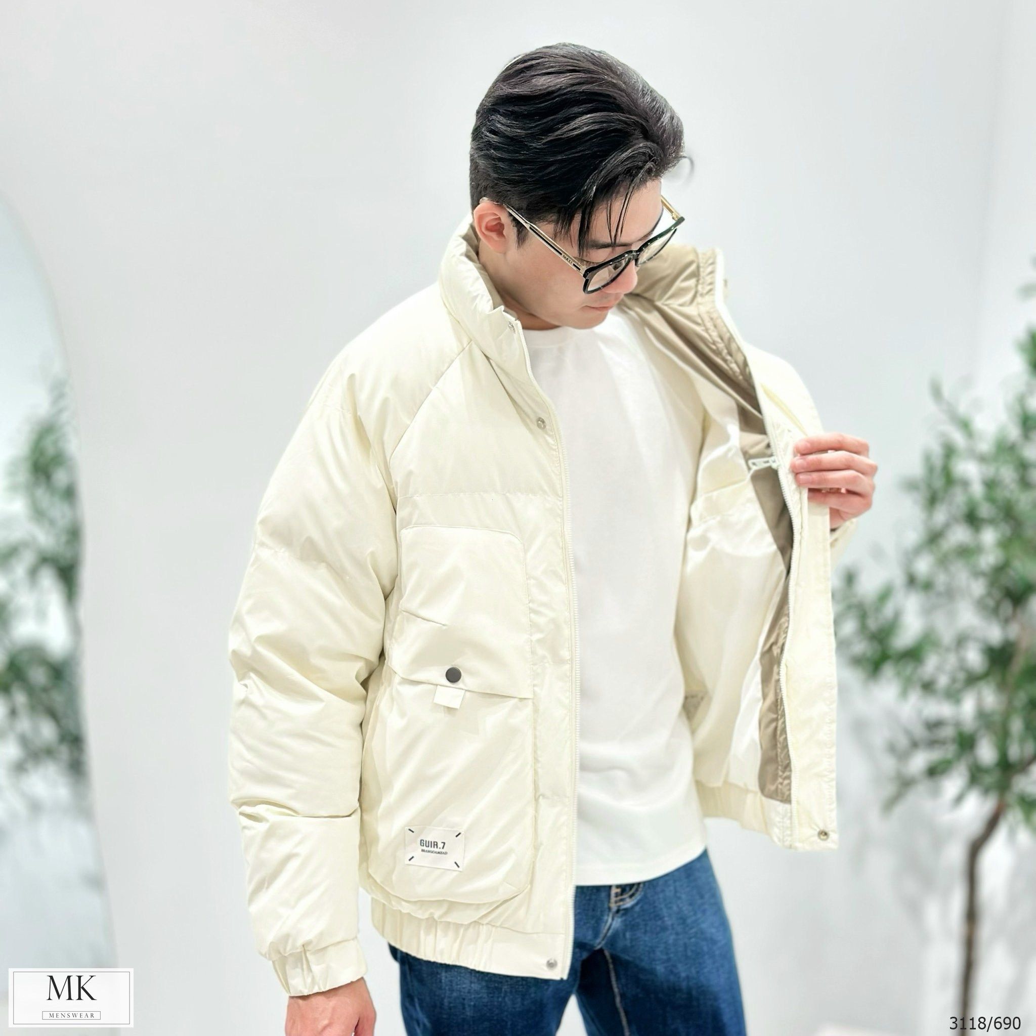  [ẢNH THẬT] Áo Khoác Phao Nam Nữ 2 Màu Đen/Be Trần Bông Siêu Ấm 3118 