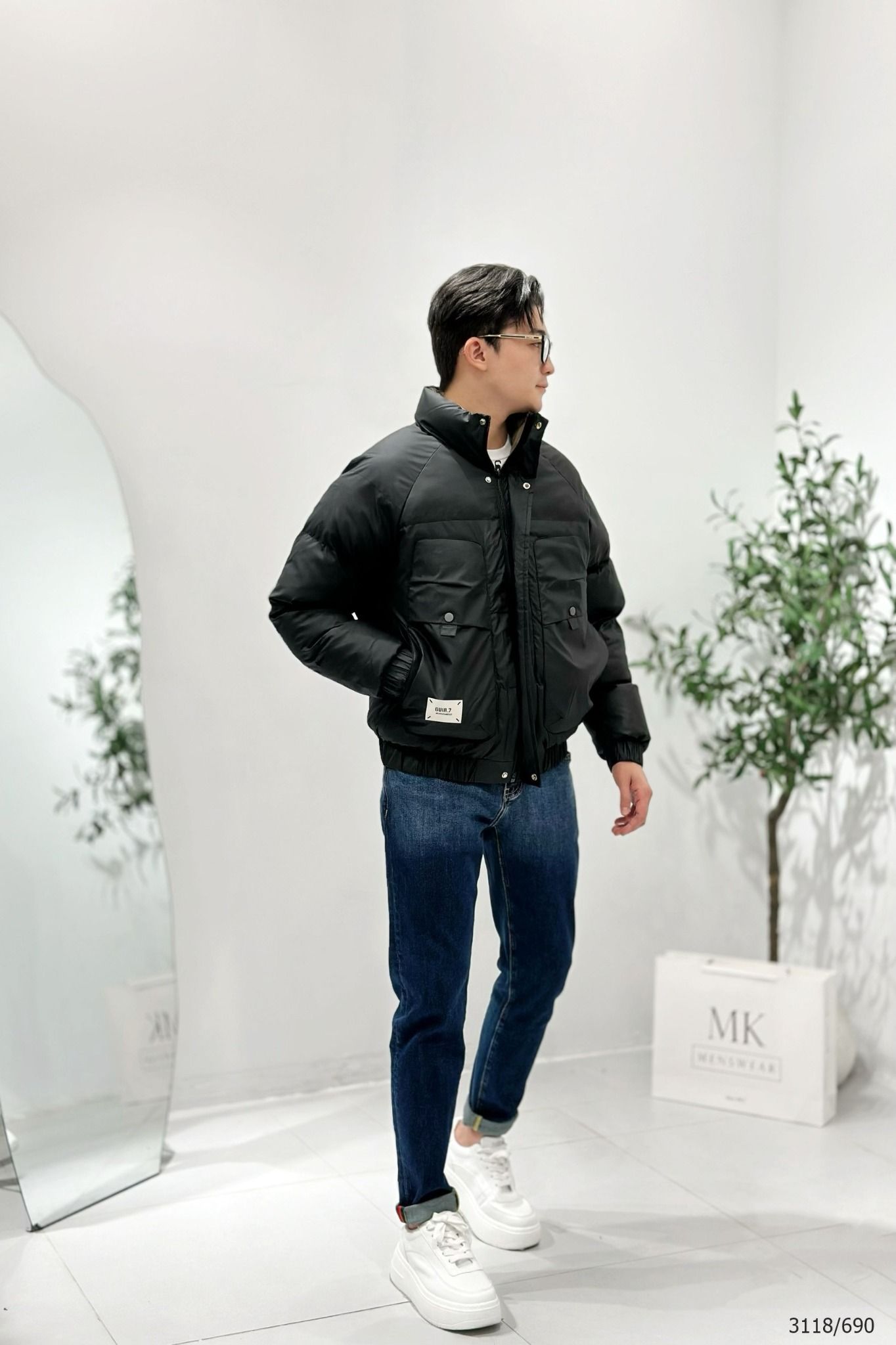  [ẢNH THẬT] Áo Khoác Phao Nam Nữ 2 Màu Đen/Be Trần Bông Siêu Ấm 3118 