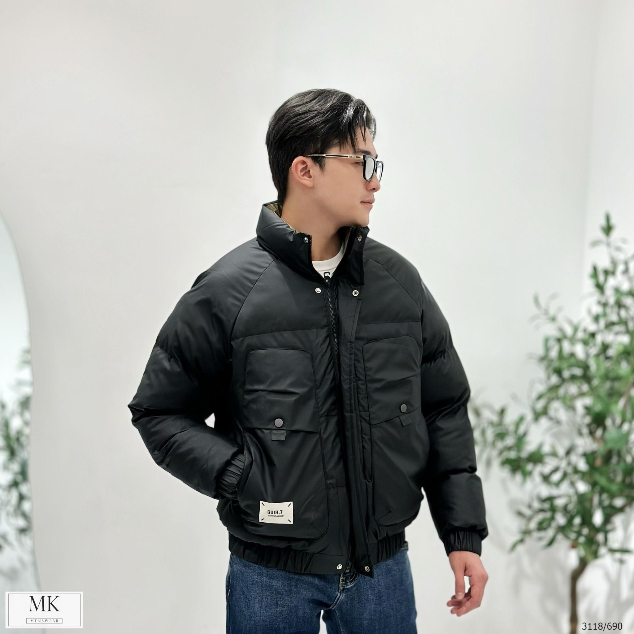  [ẢNH THẬT] Áo Khoác Phao Nam Nữ 2 Màu Đen/Be Trần Bông Siêu Ấm 3118 