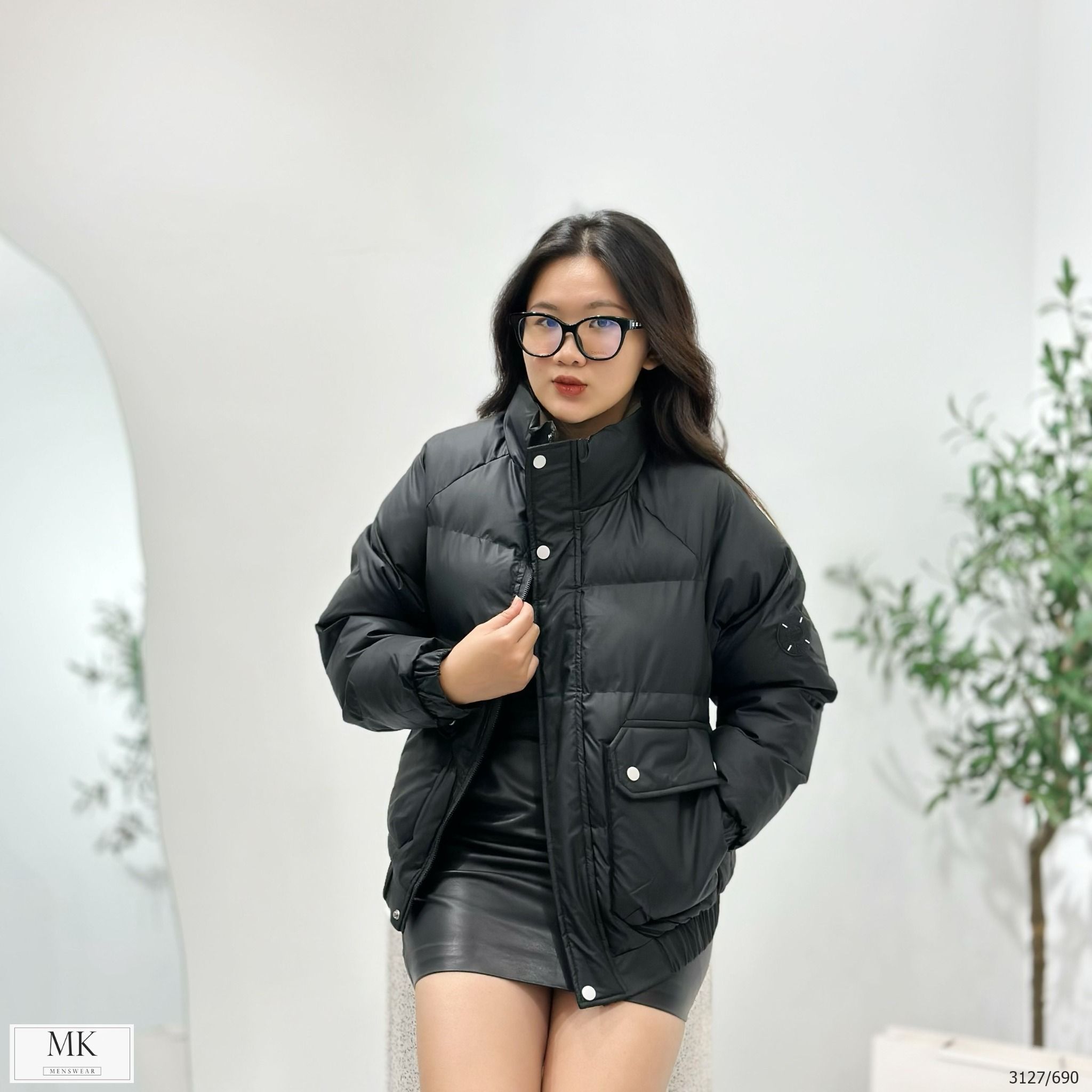  [ẢNH THẬT] Áo Khoác Phao Nam Nữ Duy Nhất Màu Đen Trần Bông Siêu Ấm 3127 