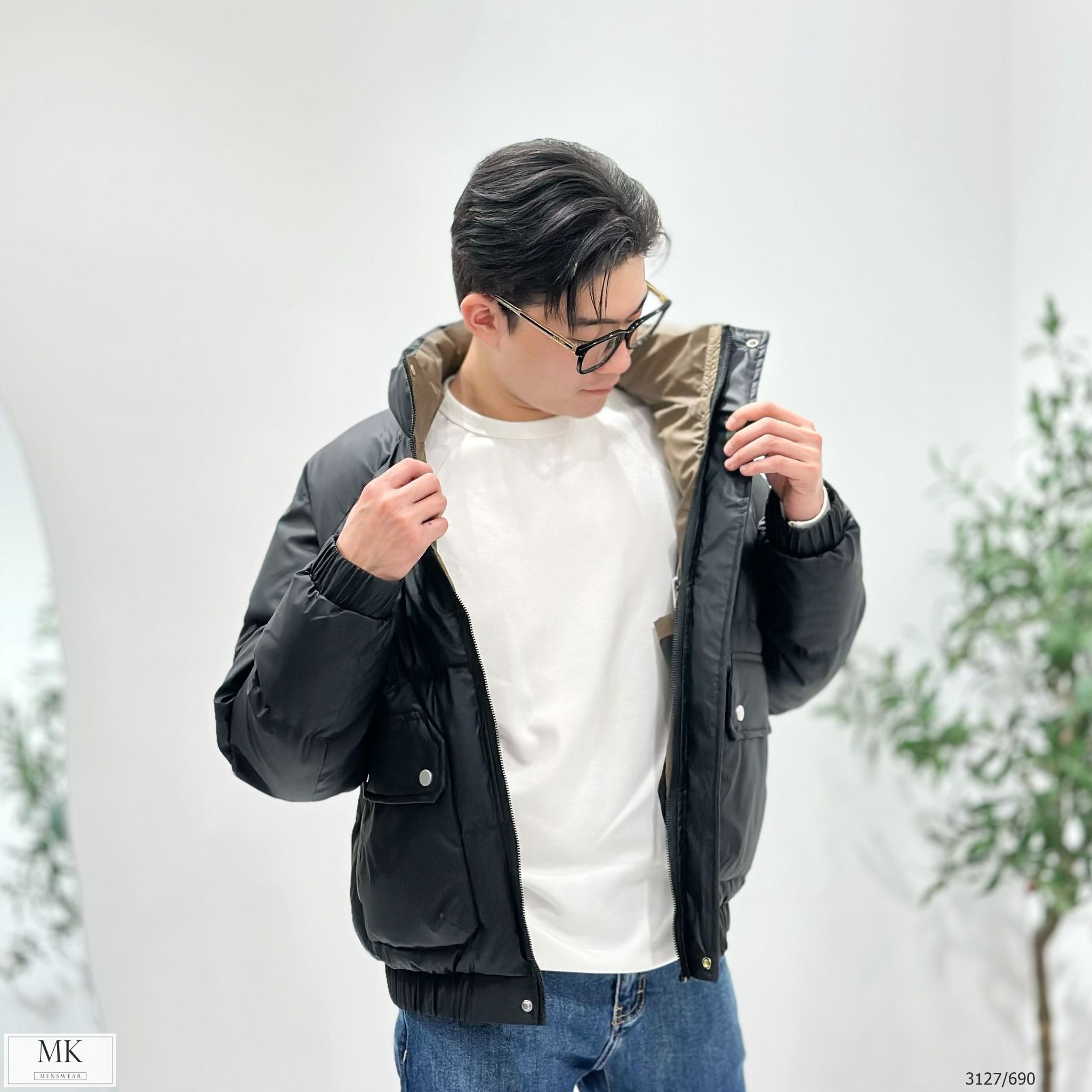  [ẢNH THẬT] Áo Khoác Phao Nam Nữ Duy Nhất Màu Đen Trần Bông Siêu Ấm 3127 