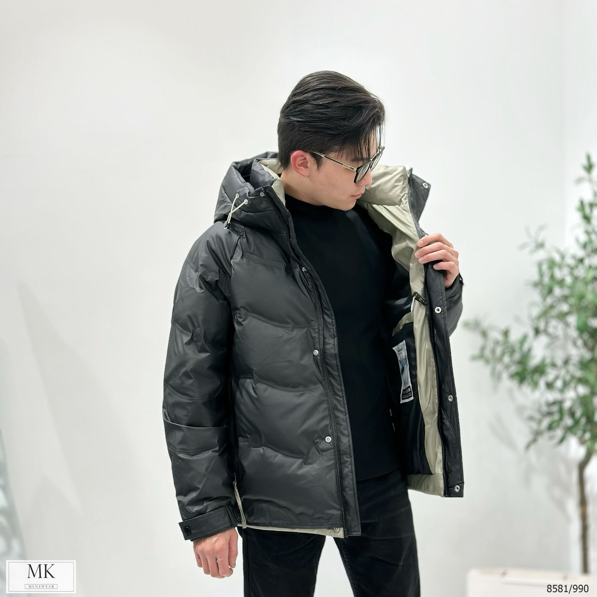  [ẢNH THẬT] Áo Khoác Phao Nam Nữ 2 Màu Đen/Be Lông Vũ Siêu Ấm 8581 