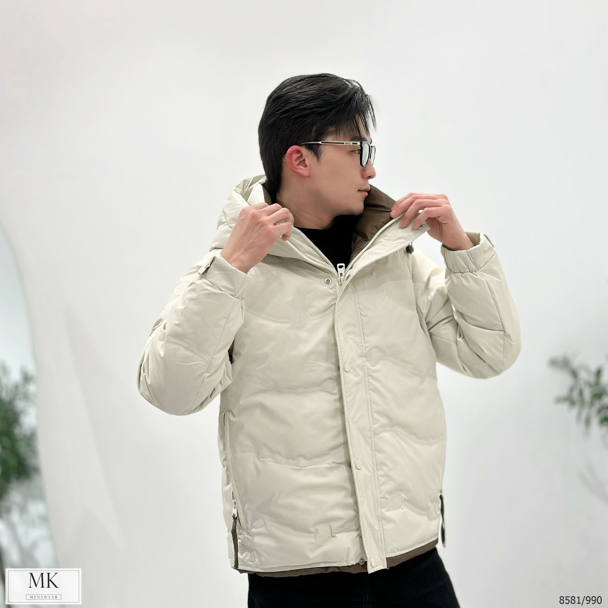  [ẢNH THẬT] Áo Khoác Phao Nam Nữ 2 Màu Đen/Be Lông Vũ Siêu Ấm 8581 