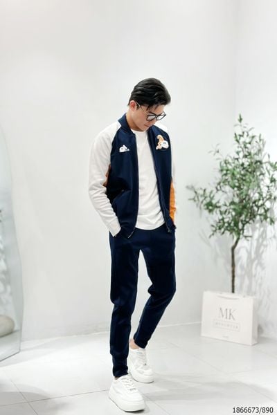  [ẢNH THẬT] Bộ Nỉ Thu Đông Nam Áo Bomber Xanh Than Be Logo Chữ A 23 