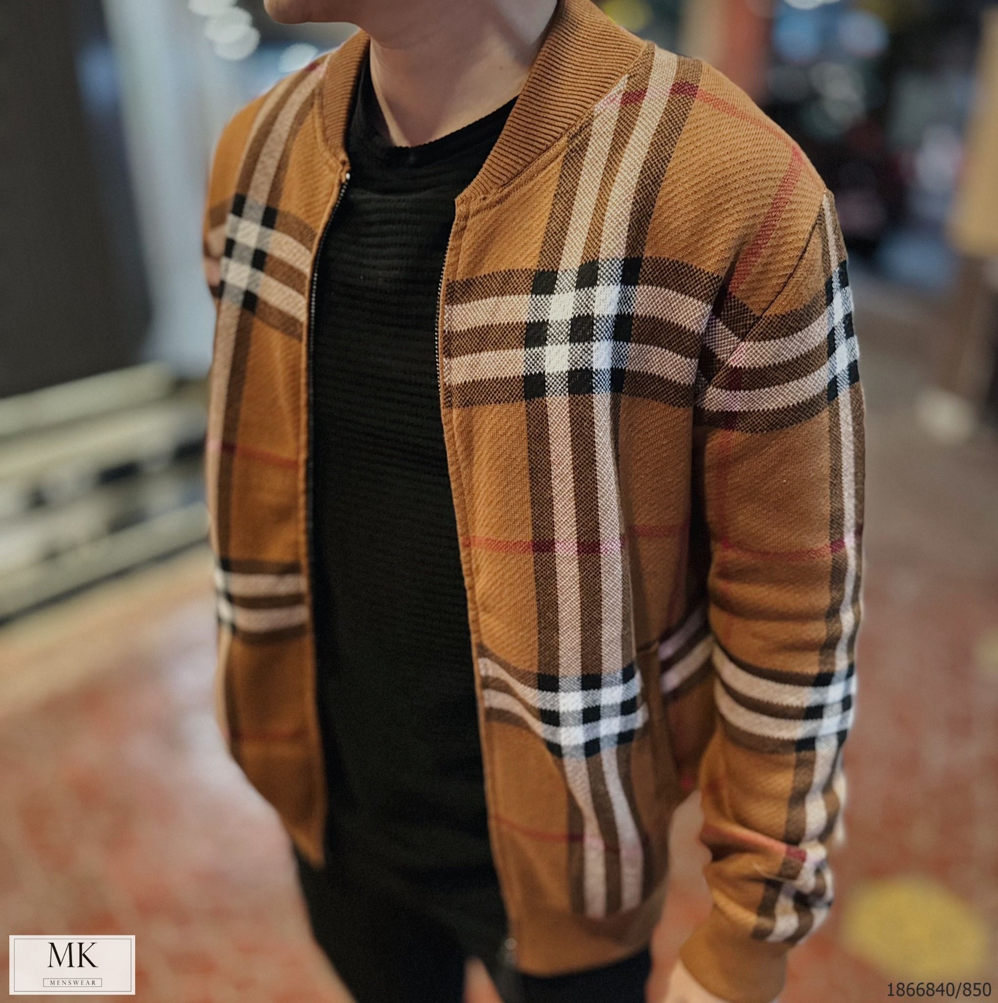  [ẢNH THẬT] Áo Khoác Bomber Len Nam Nữ Cao Cấp Duy Nhất Màu Nâu Kẻ 23 