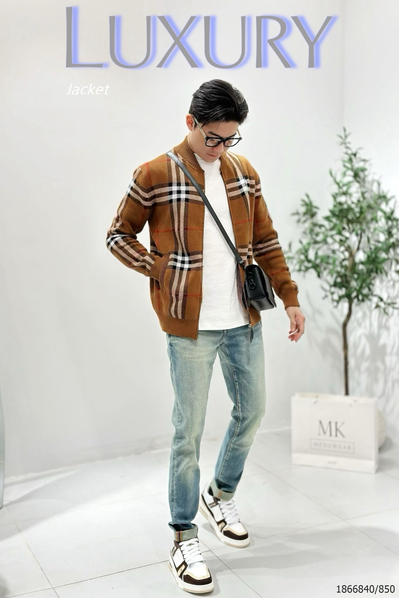  [ẢNH THẬT] Áo Khoác Bomber Len Nam Nữ Cao Cấp Duy Nhất Màu Nâu Kẻ 23 