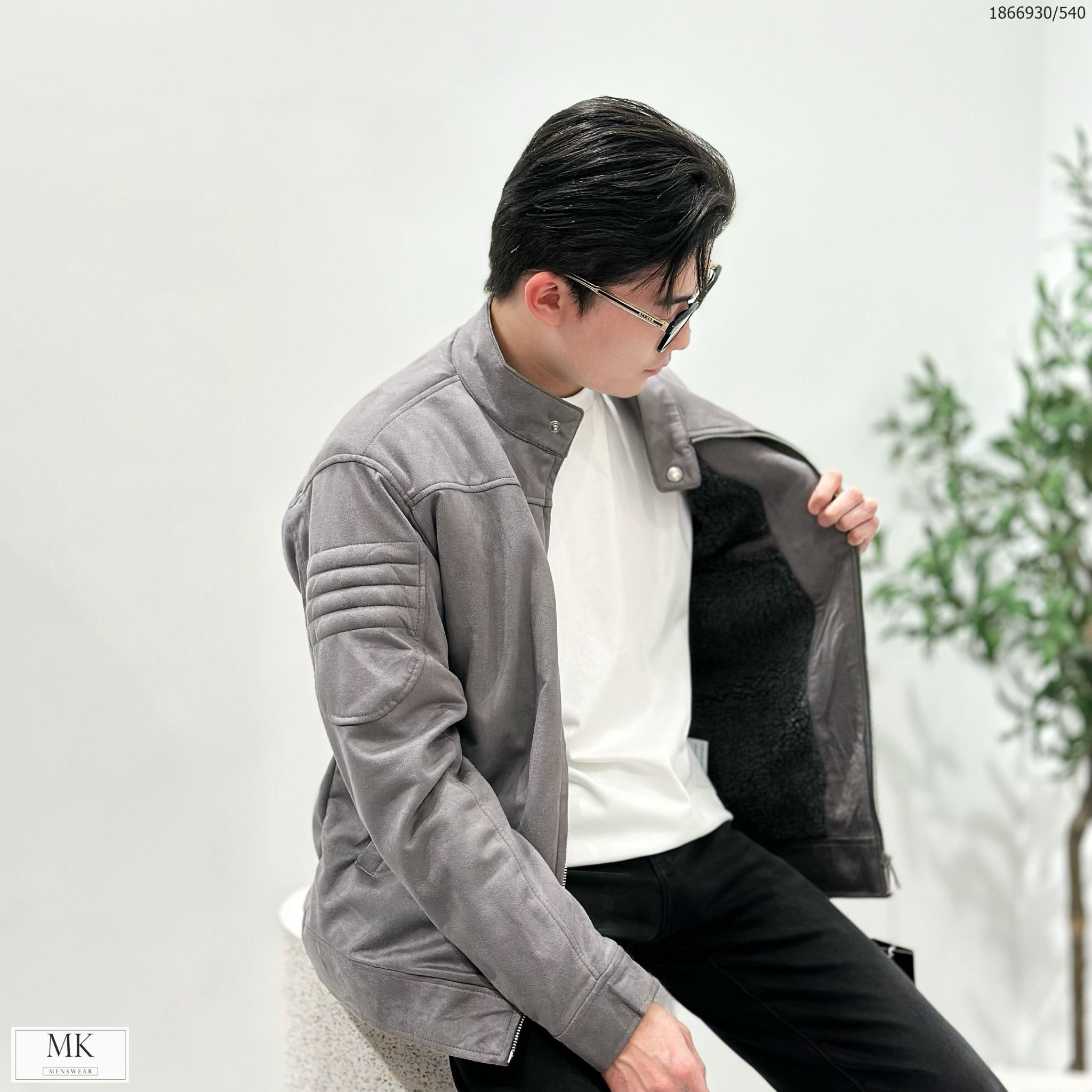  [ẢNH THẬT] Áo Khoác Da Lộn Lót Lông Nam Nữ Trơn KAF 4 Màu Đen/Ghi Đậm/Vàng Bò/Rêu 