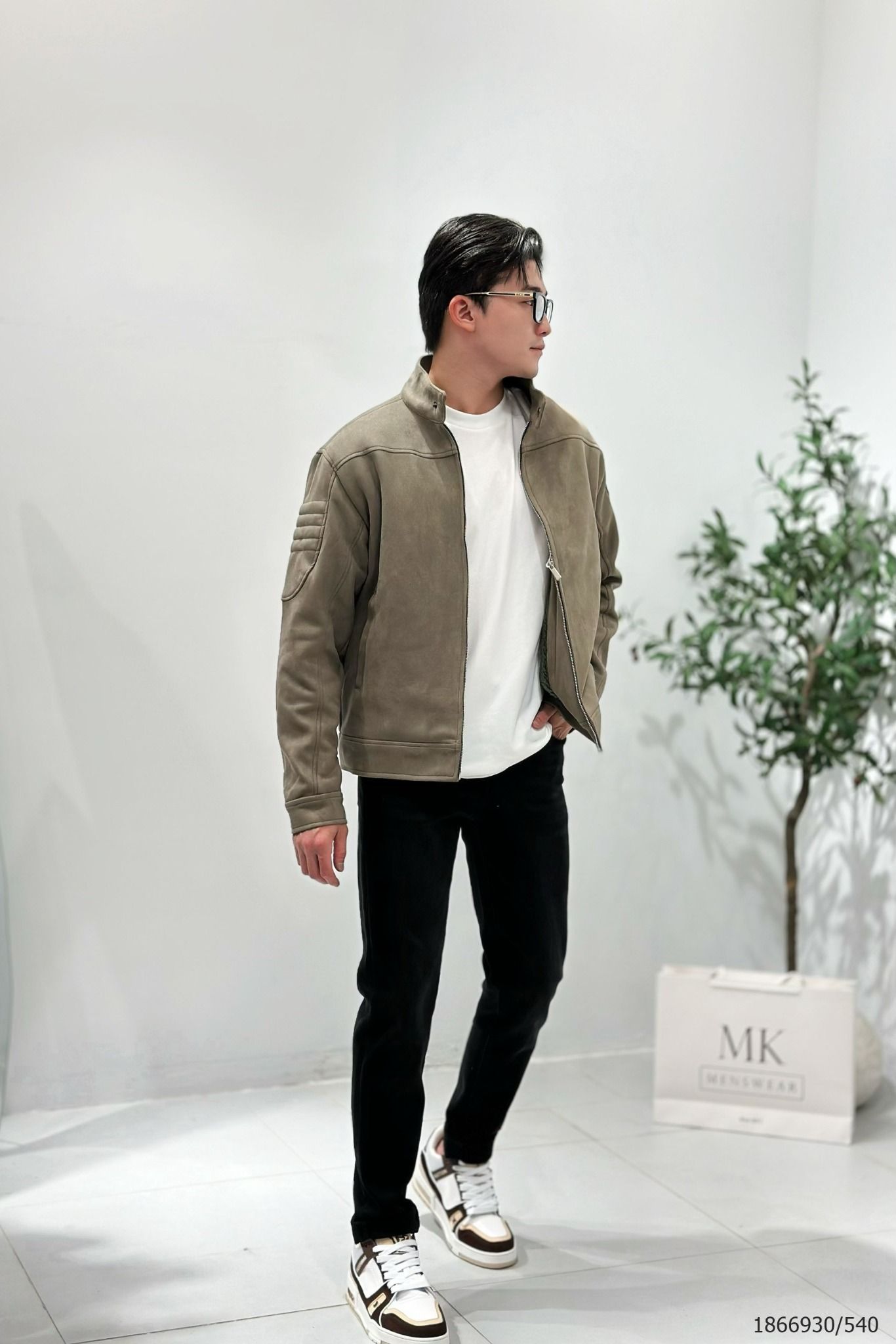  [ẢNH THẬT] Áo Khoác Da Lộn Lót Lông Nam Nữ Trơn KAF 4 Màu Đen/Ghi Đậm/Vàng Bò/Rêu 