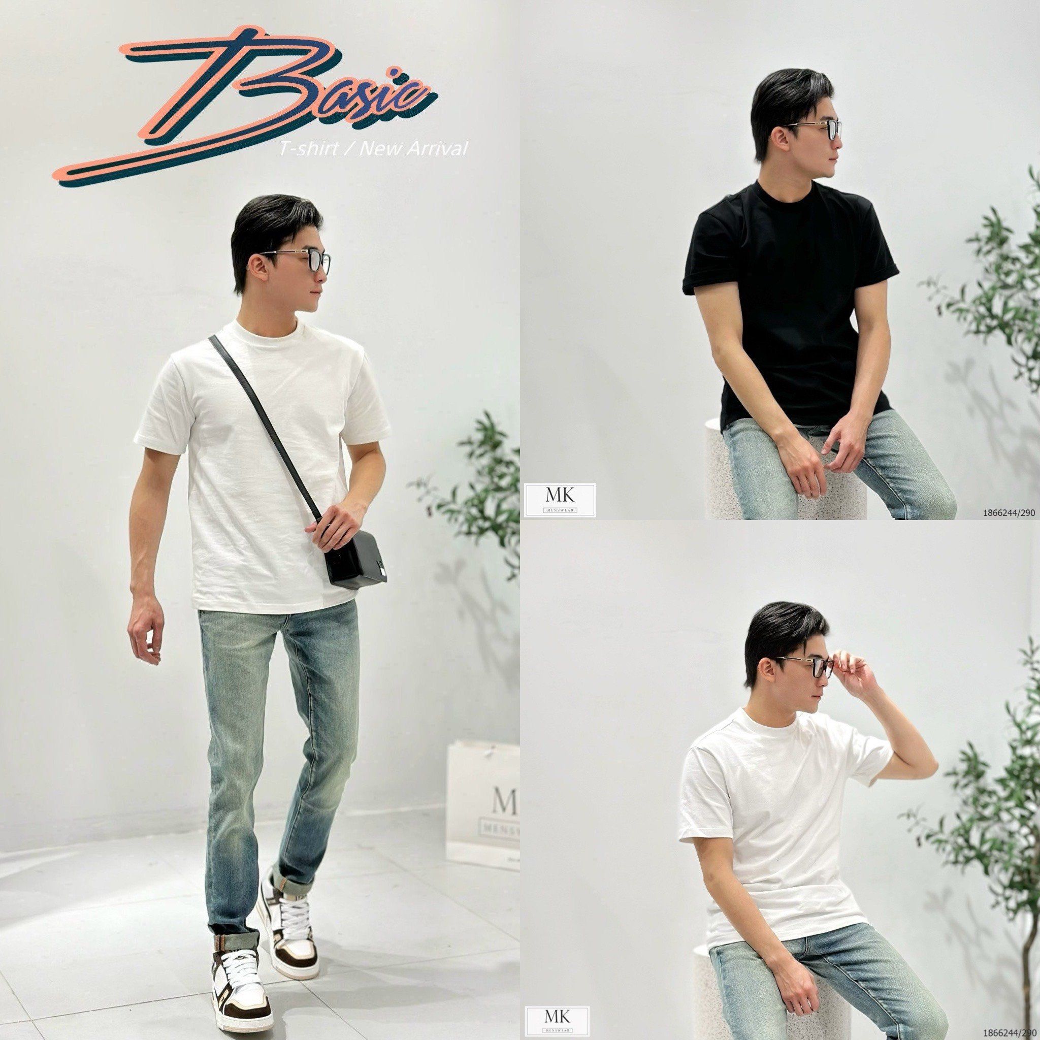  [ẢNH THẬT] Áo Phông Trơn Ngắn Tay Nam Nữ Cao Cấp 2 Màu Đen/Trắng Basic 23 