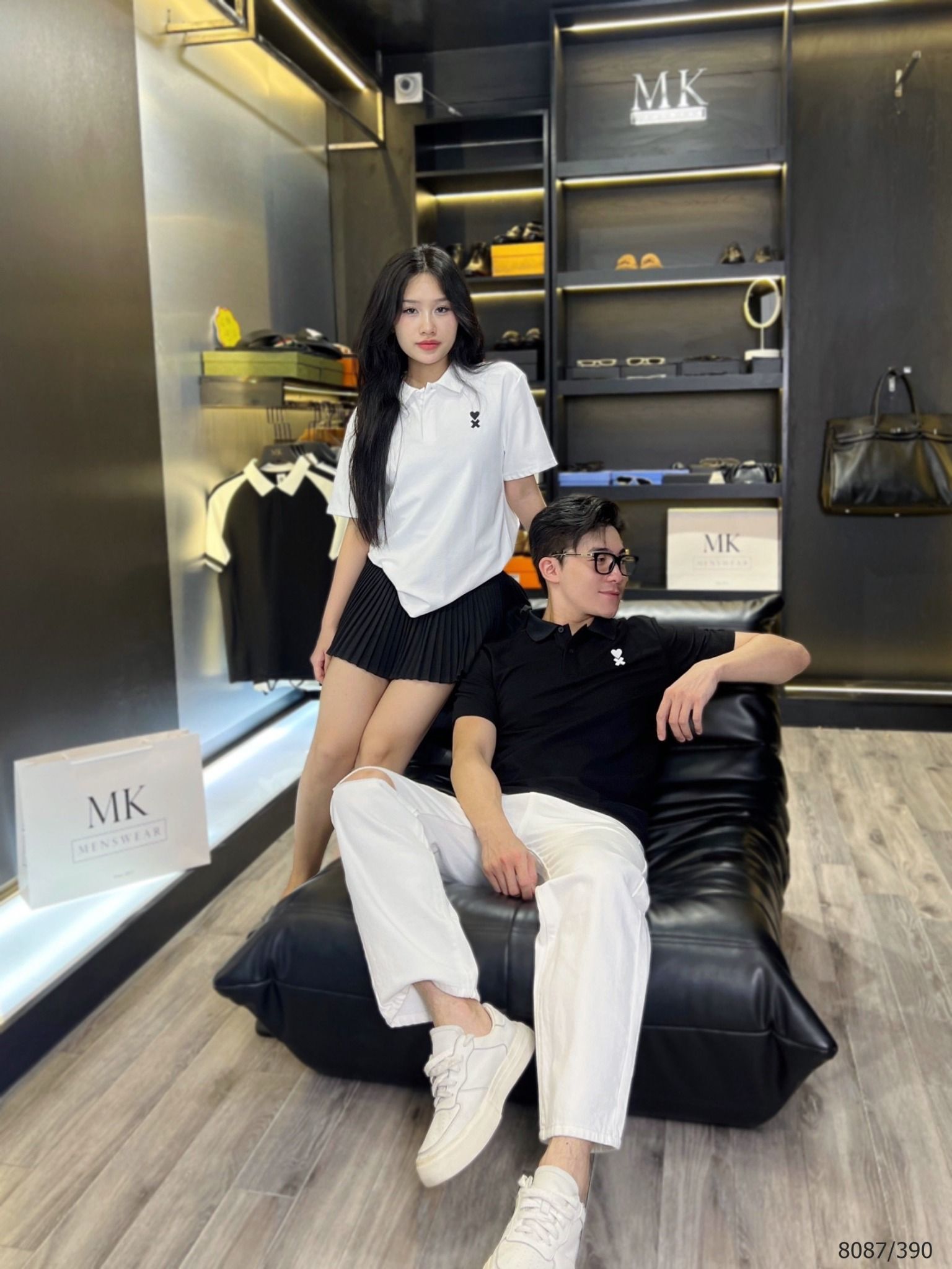  [ẢNH THẬT] Áo Polo Ngắn Tay Nam Nữ 8087 Logo Tim 