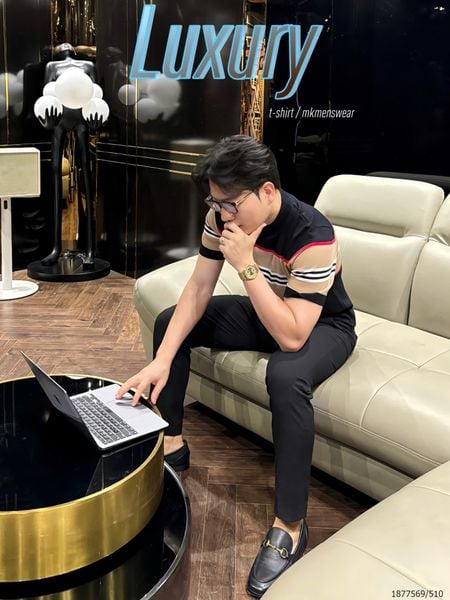  MK Áo Ngắn Tay Len Mongtoghi Ngắn Tay Nam Nữ B Màu Đen Logo 24 