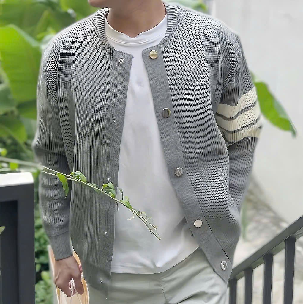  [MK ẢNH THẬT] Áo Khoác Cardigan Len Nam Nữ Duy Nhất Màu Ghi XT 1752 Cải Tay 