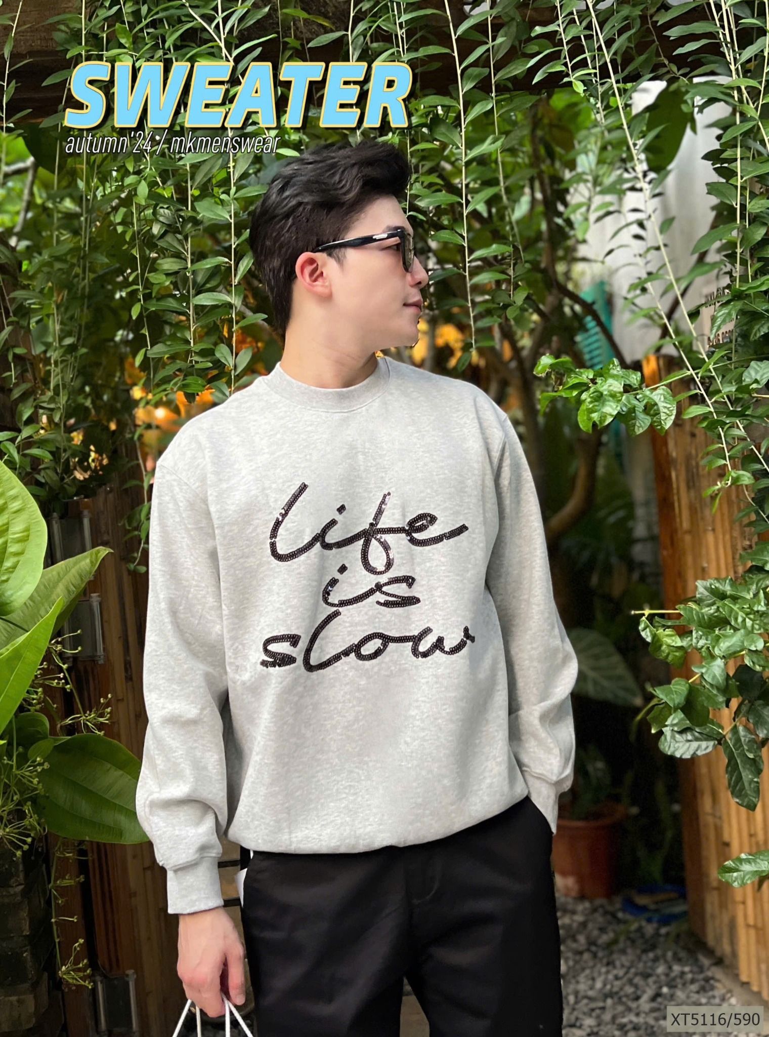  [MK ẢNH THẬT] Áo Dài Tay Sweater Nỉ Nam Nữ Hoạ Tiết XT 5116 Chữ 24 