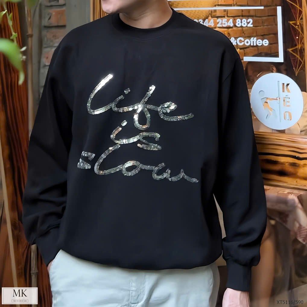  [MK ẢNH THẬT] Áo Dài Tay Sweater Nỉ Nam Nữ Hoạ Tiết XT 5116 Chữ 24 