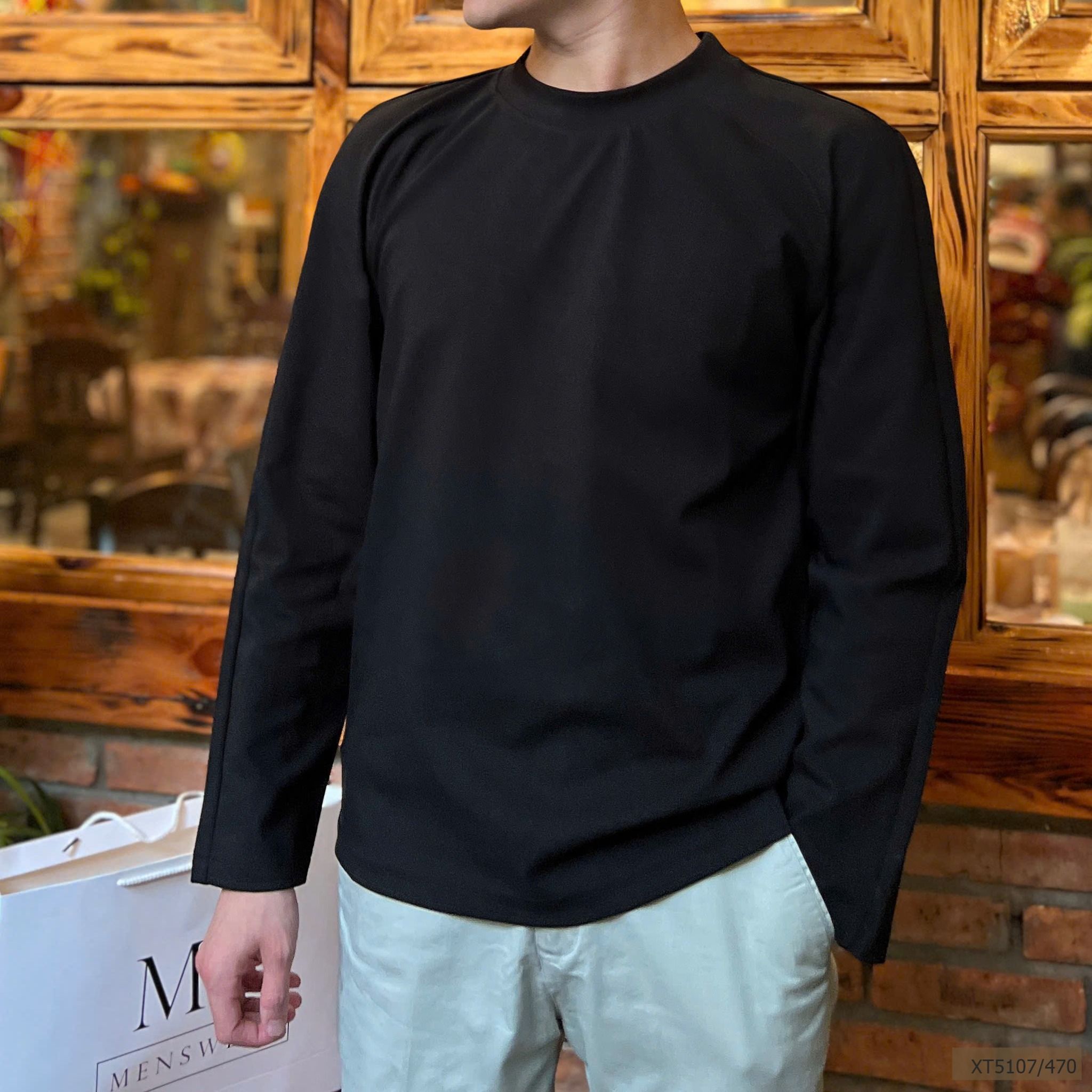  [MK ẢNH THẬT] Áo Dài Tay Sweater Nỉ Nam Nữ  XT 5107 Trơn 2 Màu Đen/Be 