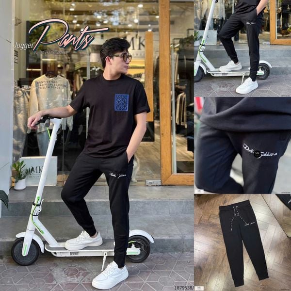  Quần Jogger Nỉ Nam Cao Cấp, Chữ Duy Nhất 1 Màu Đen 24 