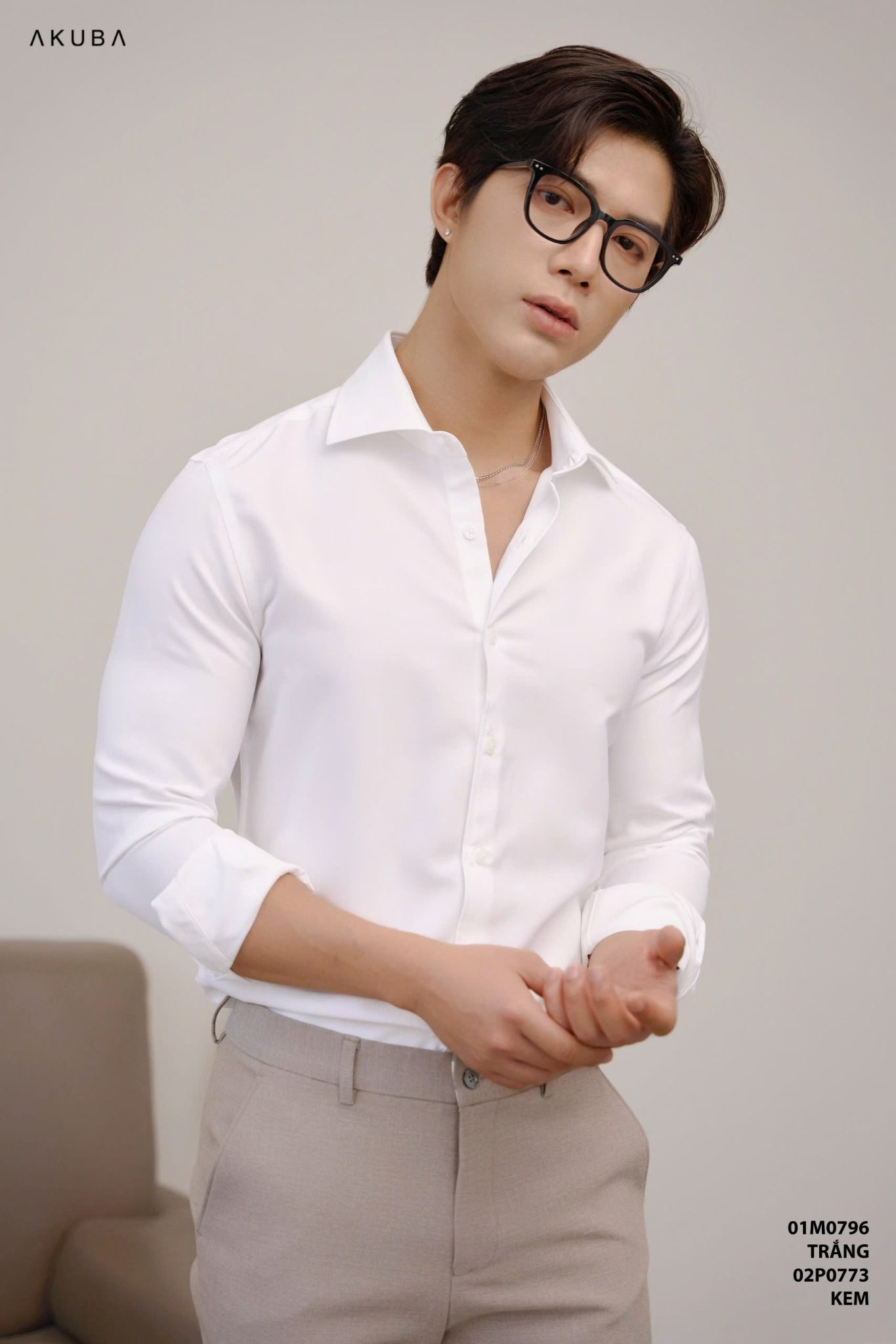  [ẢNH THẬT] Sơ Mi Dài Tay Nam AKUBA Trơn 25 