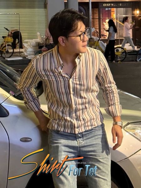  [ẢNH THẬT] Sơ Mi Dài Tay Nam Sọc Kẻ CC1078 