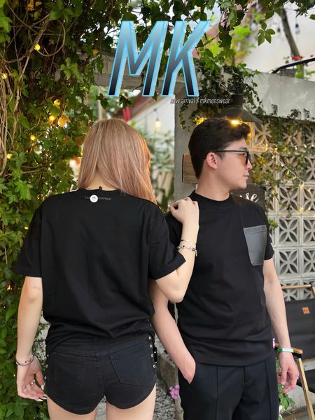  Áo Phông Ngắn Tay Nam Nữ Túi Ngực Đen/Trắng 25 