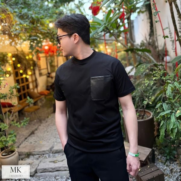  Áo Phông Ngắn Tay Nam Nữ Túi Ngực Đen/Trắng 25 