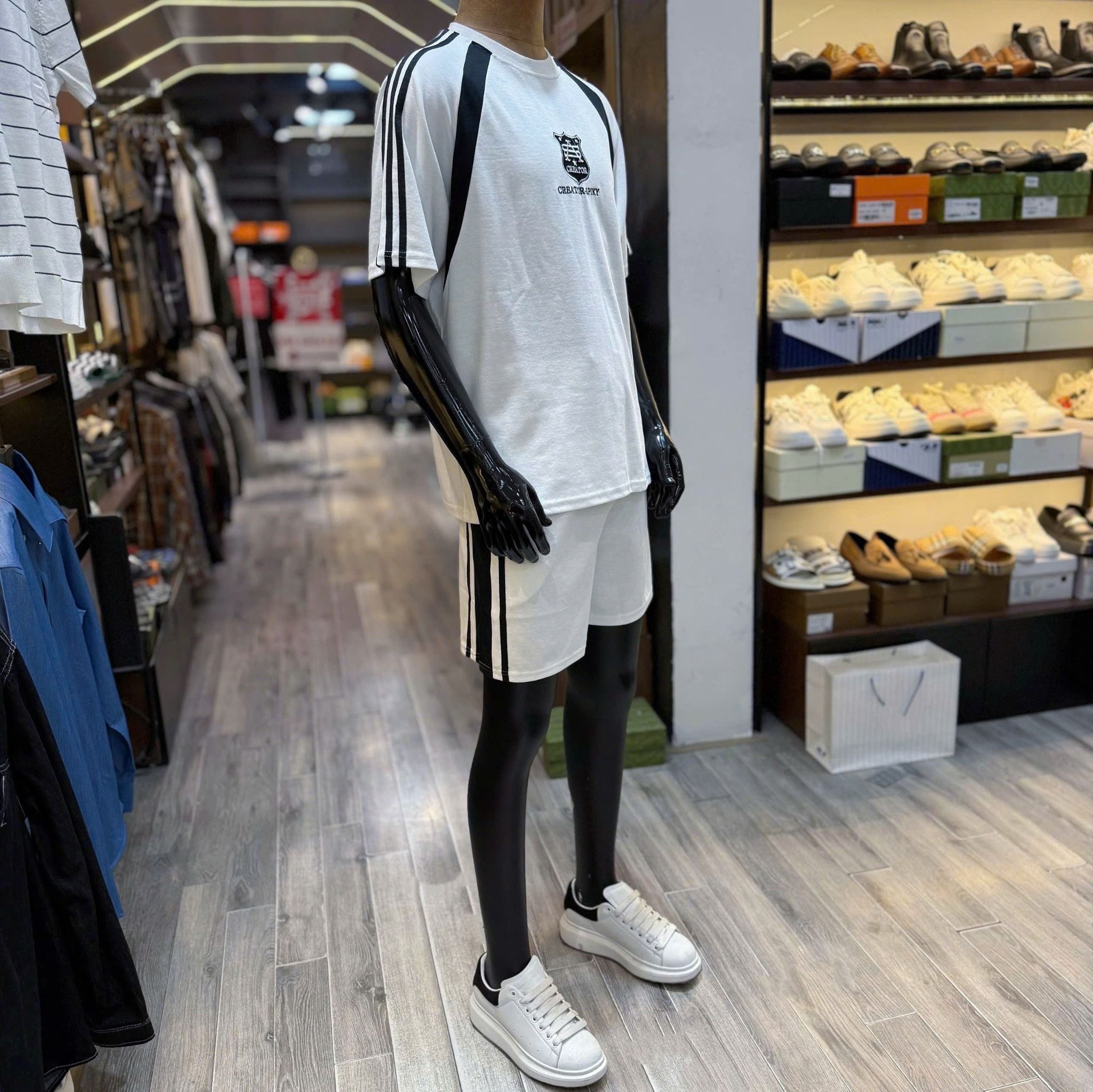  [ẢNH THẬT] Short Nỉ Nam Trắng Sọc 9022 