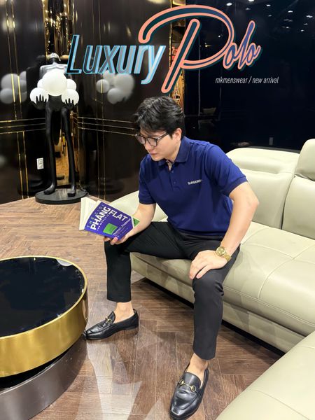  Polo Ngắn Tay Nam Chữ Thêu Ngực 25 