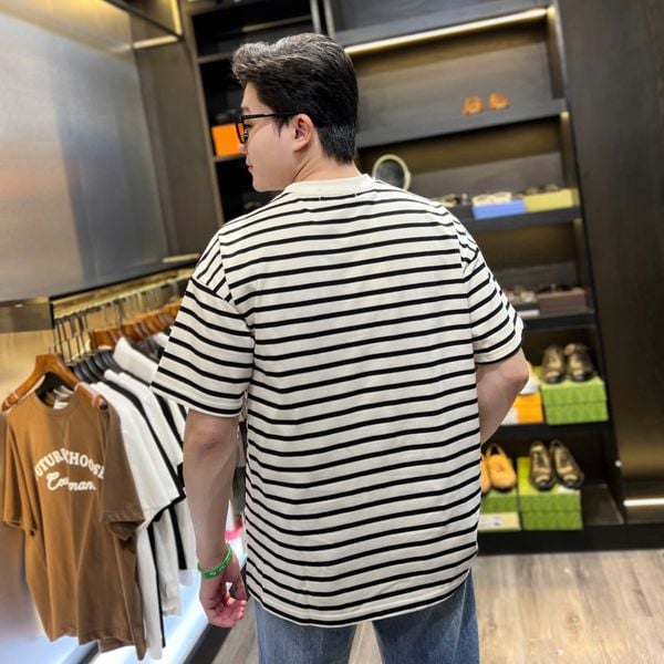  Áo Phông Ngắn Tay Nam Nữ Kẻ Túi Ngực 25 
